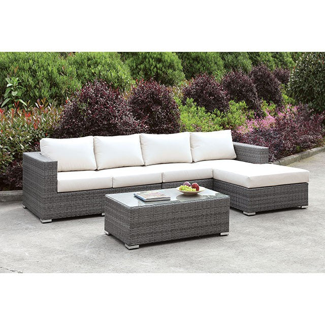 Somani-L-Sectional W/ RIGHT Chaise + Coffee Table