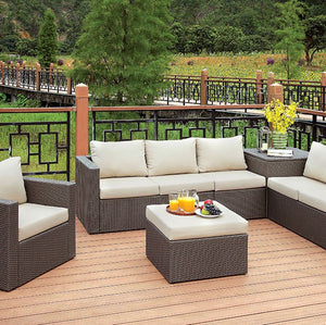 Davina-Patio Sectional w/ Ottoman & Storage